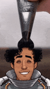 a cartoon of a man with a w on his head