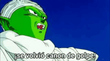 piccolo from dragon ball z is a green elf with a bandage on his head and mouth .