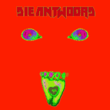 a purple background with die antwoord written in gold letters