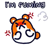 a drawing of an angry bear with the words " i 'm fuming " above it