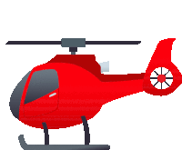 an illustration of a red helicopter with a white wheel