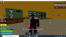 a screenshot of a roblox game shows a person holding a bag