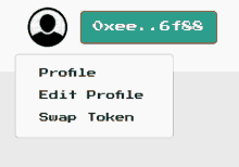 a computer screen shows a profile edit profile and swap token