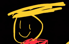 a drawing of a person with a yellow head