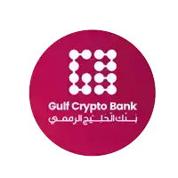 a logo for gulf crypto bank with arabic writing