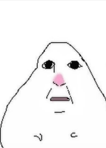 a drawing of a person with a pink nose .