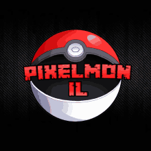 a pixelmon il logo with a red and white pokemon