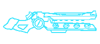 a pixel art drawing of a gun with a circle around the barrel .