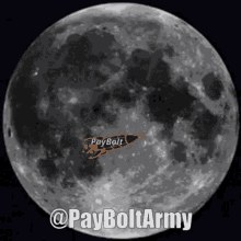 a full moon with the words payboltarmy written on it