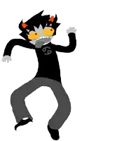 a cartoon character with a black shirt that says ' cancer ' on it