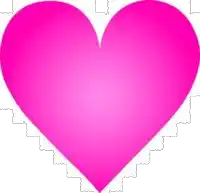 a pink heart on a white background