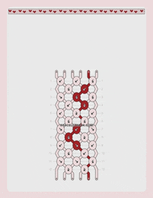 a diagram showing how to make a bracelet with hearts on the border