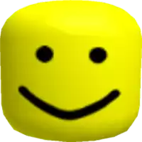 a yellow cube with a black smile on its face