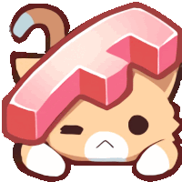 a cat has a pink arrow on its head