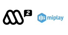 a logo for miplay and a logo for a2