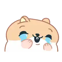 a cartoon of a dog crying with tears coming out of its eyes