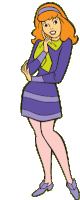 a cartoon character from scooby doo wearing a purple dress