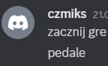 a discord icon with the words czmiks 21.0 zacznij gre pedale