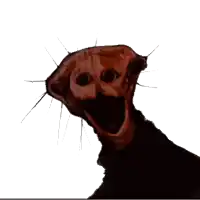 a close up of a monster 's face with a big smile