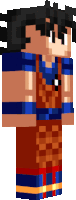 a cartoon character in a minecraft skin looks like goku from dragon ball