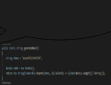 a black background with a few lines of code