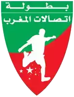 a green and red shield with a silhouette of a soccer player on it