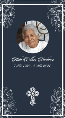 a picture of an elderly woman with the name alida esther martinez