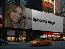 a billboard with a picture of a woman says zebra spocona nago