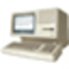 a computer with a keyboard and monitor on a white background .