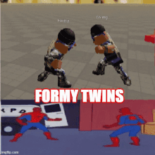 a screenshot of a video game with the words " formy twins "