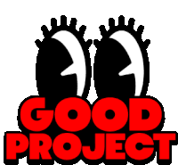 a logo for the good project with two eyes on it