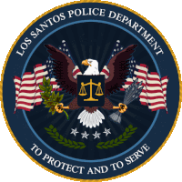 the los santos police department seal has an eagle and scales of justice