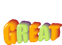 the word great is displayed in a colorful font