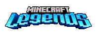 a logo for minecraft legends that is blue and black