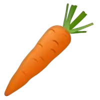 a carrot with a green stem and leaves on a white background