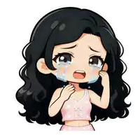 a cartoon of a girl crying with tears running down her face