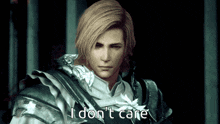 a video game character says " i don t care "