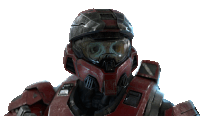 a soldier with a red helmet and goggles on