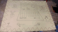 a drawing of a laptop with the keys alt and ctrl