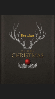 a rea token merry christmas card with a red nose