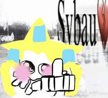 a drawing of a star with the word svbau written in the background