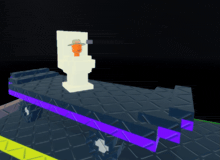 a computer generated image of a toilet with a hat on