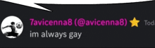 a speech bubble that says " im always gay " on it
