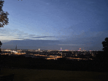 a view of a city at night from a hillside