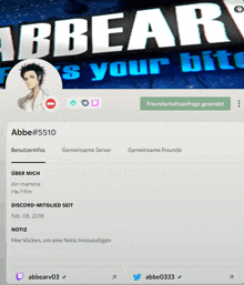 a screenshot of abbe # 5510 's profile on a website