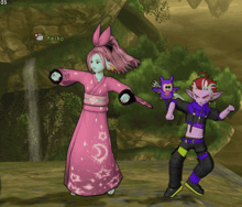 a cartoon character named keiko is standing next to another character in a video game