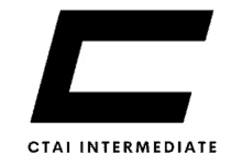 a black and white logo for ctai intermediate with a letter c in the middle .