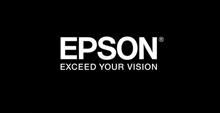 the epson logo is on a black background .