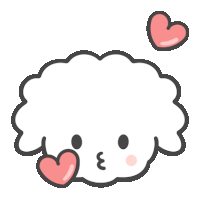 a cartoon drawing of a sheep with a heart on its nose