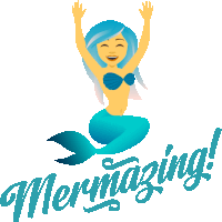 an illustration of a mermaid with the words merrymazing below it